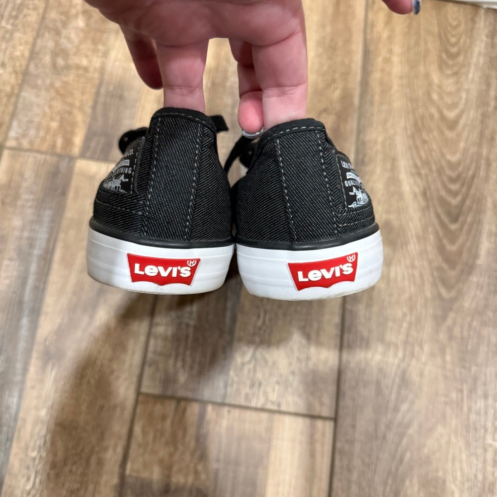 Levis Black Denim Low Top Sneakers Womens 10 Mens 8.5 - Picture 5 of 7